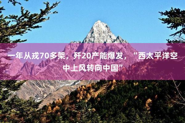 一年从戎70多架，歼20产能爆发，“西太平洋空中上风转向中国”