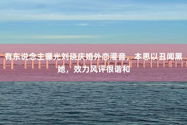 有东说念主曝光刘晓庆婚外恋灌音，本思以丑闻黑她，效力风评很谐和