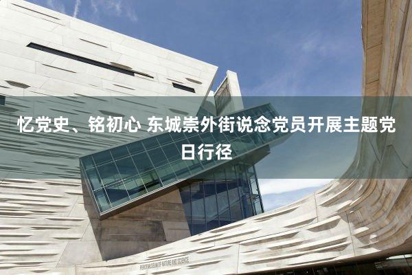忆党史、铭初心 东城崇外街说念党员开展主题党日行径