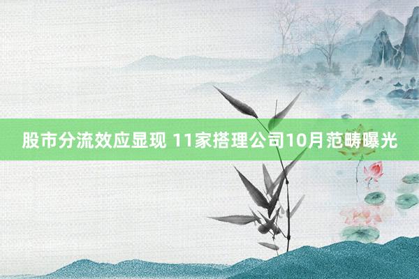 股市分流效应显现 11家搭理公司10月范畴曝光