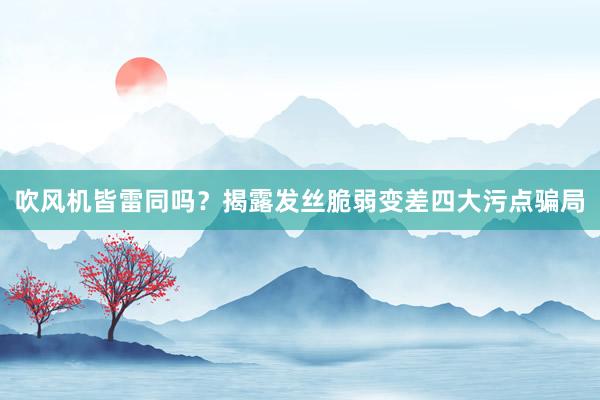 吹风机皆雷同吗？揭露发丝脆弱变差四大污点骗局