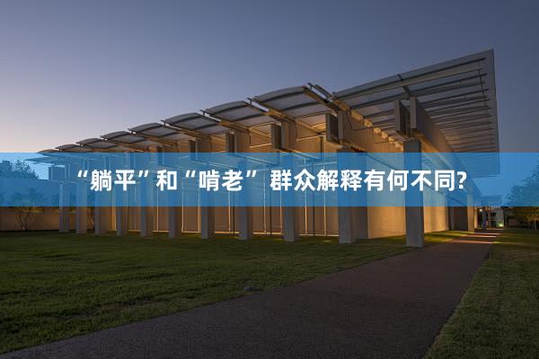 “躺平”和“啃老” 群众解释有何不同?