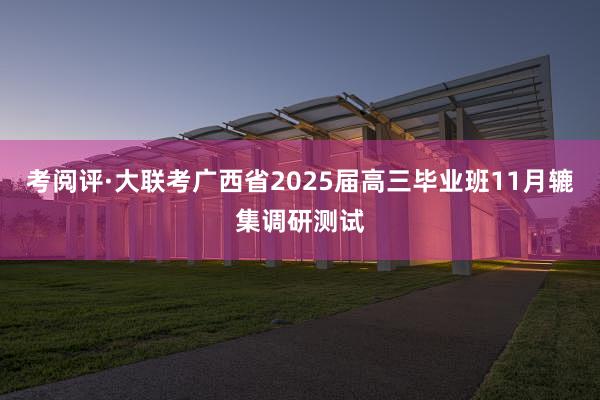 考阅评·大联考广西省2025届高三毕业班11月辘集调研测试