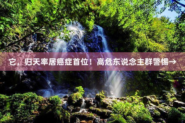 它，归天率居癌症首位！高危东说念主群警惕→