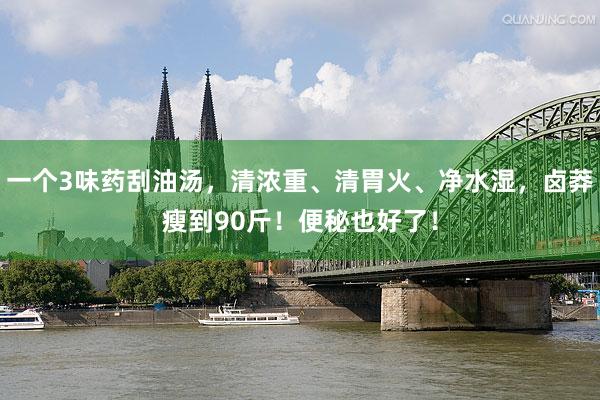 一个3味药刮油汤，清浓重、清胃火、净水湿，卤莽瘦到90斤！便秘也好了！